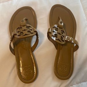 Tory Burch Nude Patent Leather Sandals